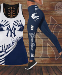 New York Yankees Hollow Tank Top Leggings 02