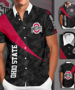 Ohio State Buckeyes 3D Short Sleeve Dress Shirt 02