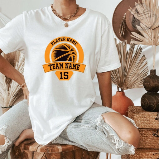 Personalized Basketball White Oversized T shirt