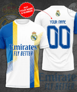 Personalized Real Madrid 3D T shirt Custom Name shirt