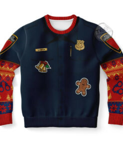 Police Navidad Xmas Ugly Christmas 3D Sweater