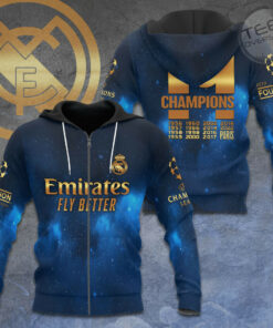 Real Madrid FC 3D zip up hoodie