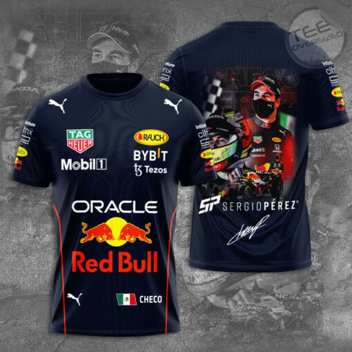 Red Bull Racing x Sergio Perez Mendoza 3D T shirt