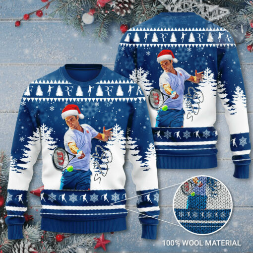 Roger Federer Christmas 3D Sweater