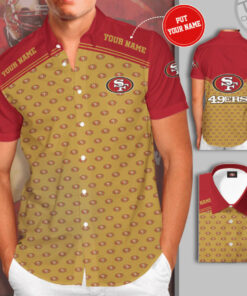 San Francisco 49ers 3D Short Sleeve Dress Shirt 03