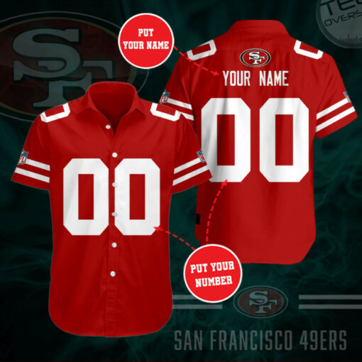 San Francisco 49ers 3D Short Sleeve Dress Shirt 05