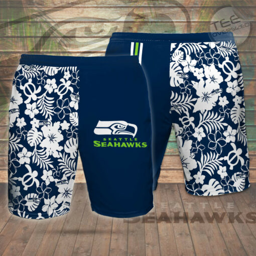 Seattle Seahawks 3D Hawaiian Shorts