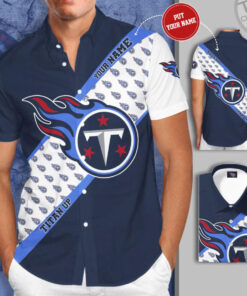 Tennessee Titans 3D Short Sleeve Dress Shirt 02