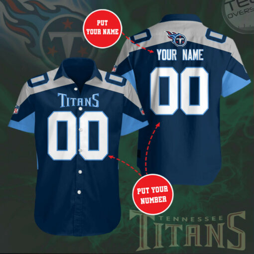 Tennessee Titans 3D Short Sleeve Dress Shirt 05