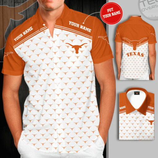 Texas Longhorns 3D Short Sleeve Dress Shirt 02