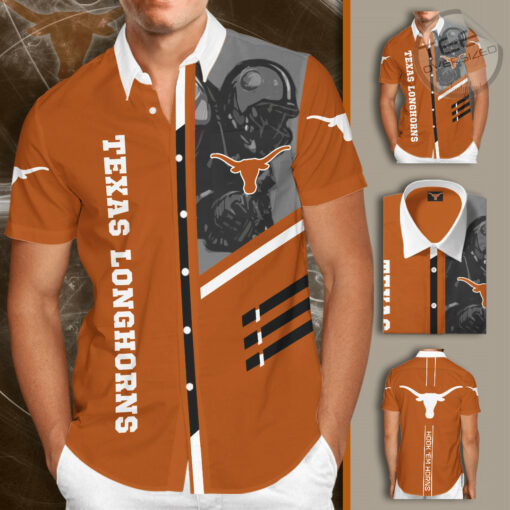 Texas Longhorns 3D Short Sleeve Dress Shirt 03
