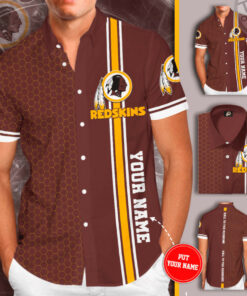 Washington Redskins 3D Short Sleeve Dress Shirt 01