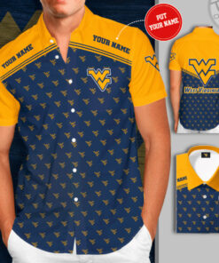 West Virginia Mountaineers 3D Short Sleeve Dress Shirt 03