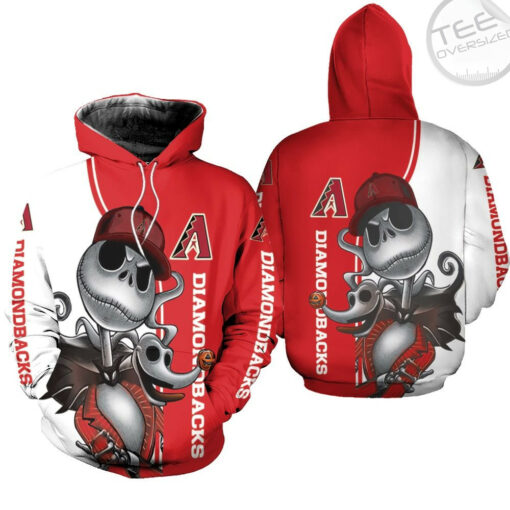 arizona diamondbacks jack skellington and zero 3d hoodie