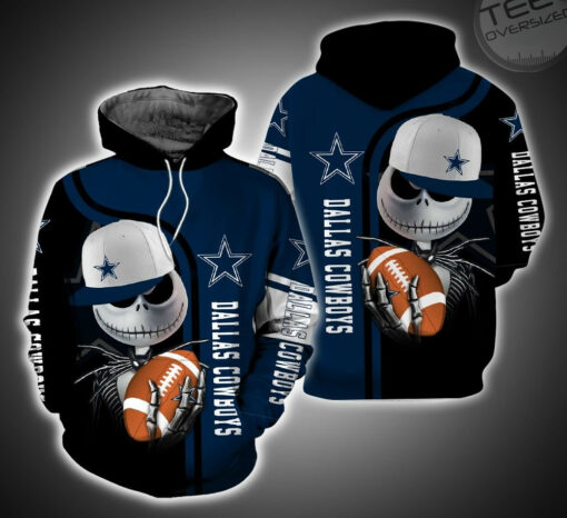 dallas cowboys and jack skellington 3d hoodie
